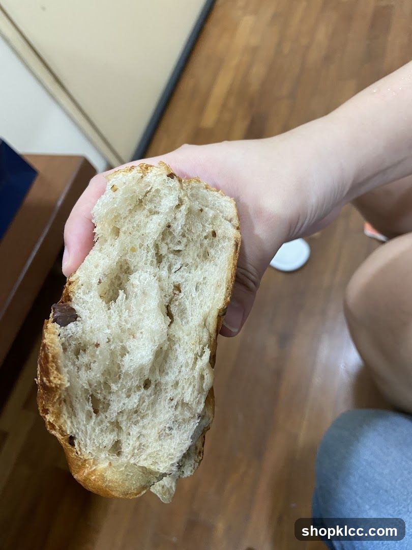 Close-up of a hand holding a piece of bread