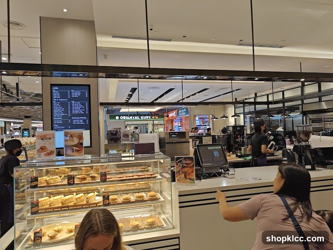 Cafe Counter with Pastries and Menu
