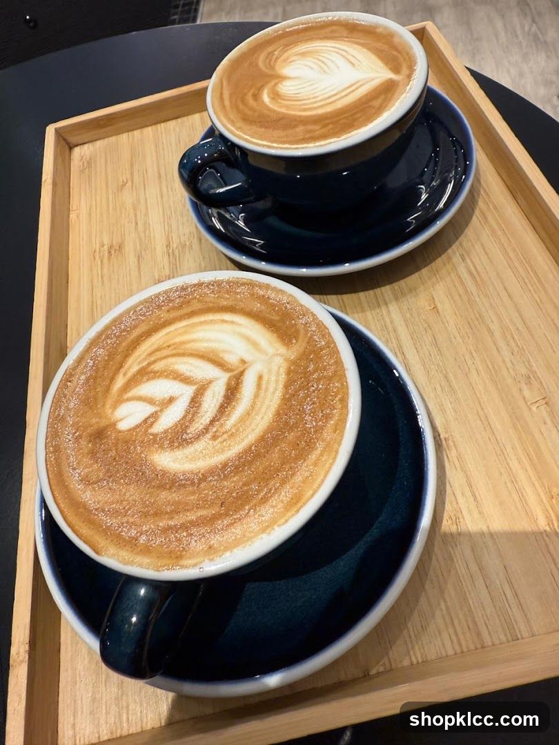 Two Lattes with Latte Art