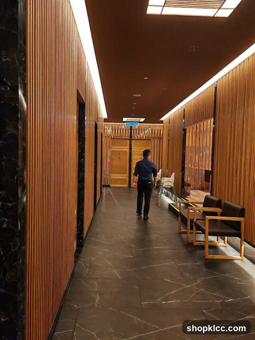 Modern Hallway with Wooden Paneling