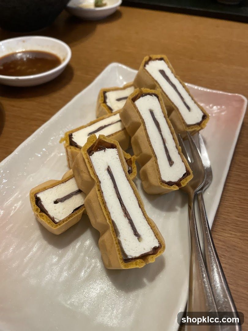 Dessert with Red Bean Paste and Cream