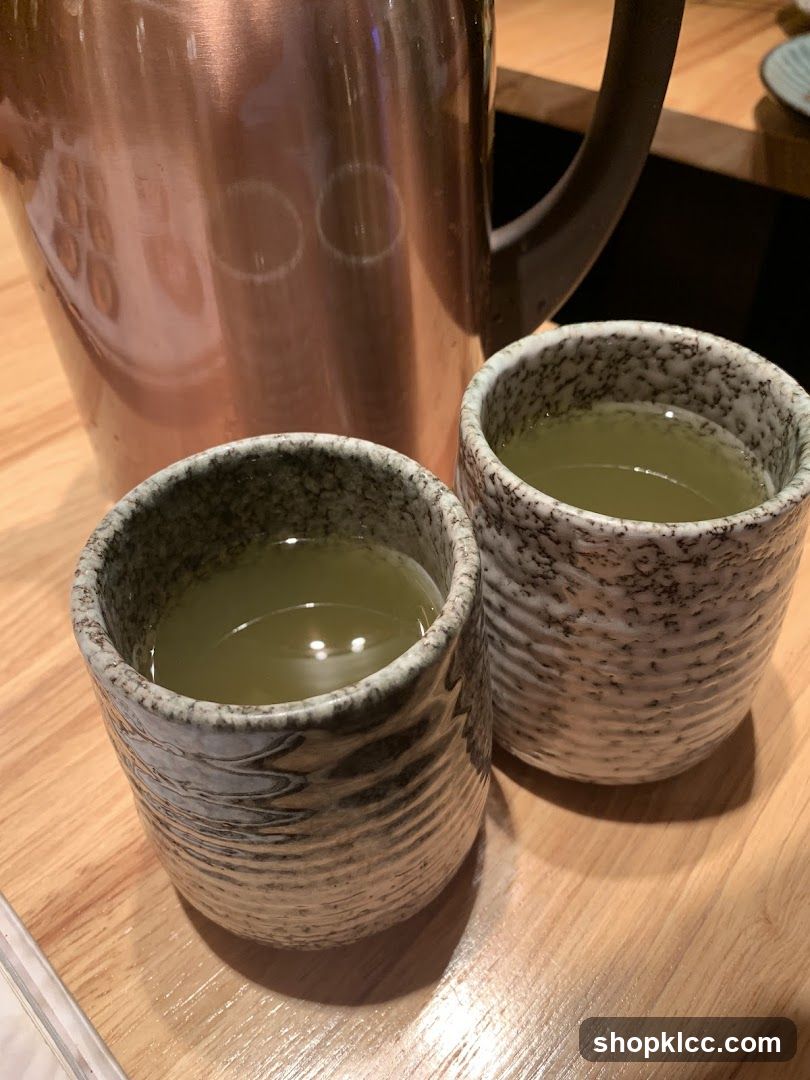 Two cups of green tea