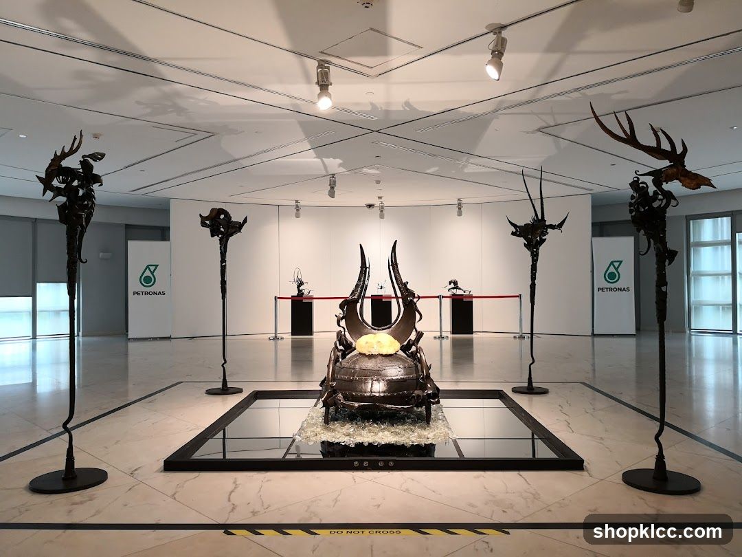Art Exhibition with Sculptures and Petronas Banners