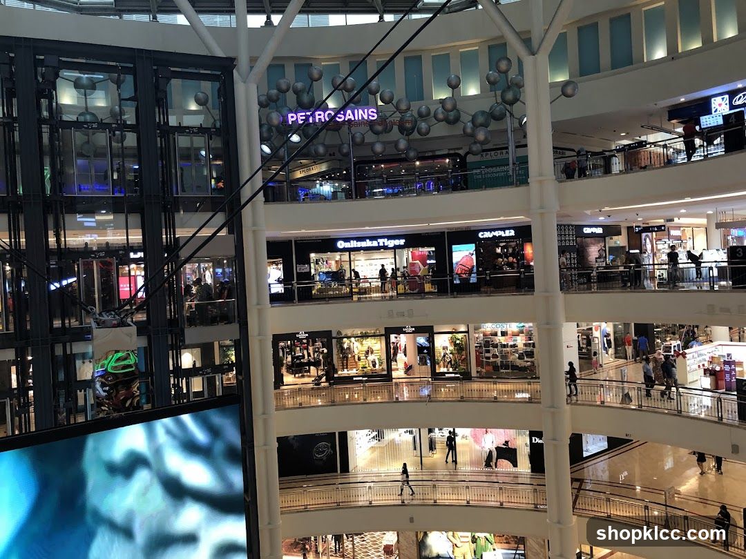 Interior of a multi-level shopping mall