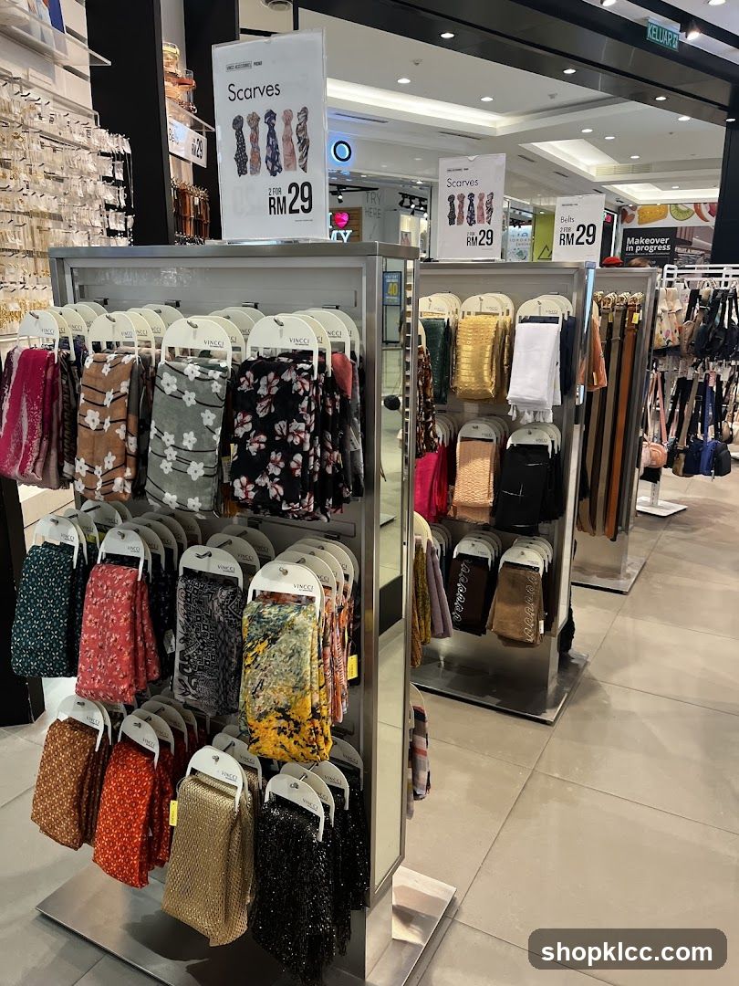Scarves and Belts Display