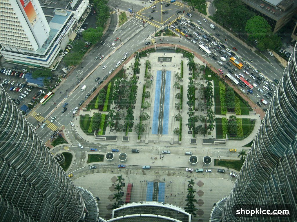 Aerial View of Cityscape with Traffic and Buildings