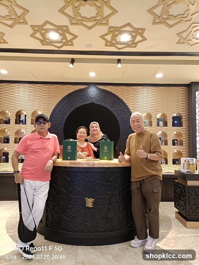 People Posing at a Counter