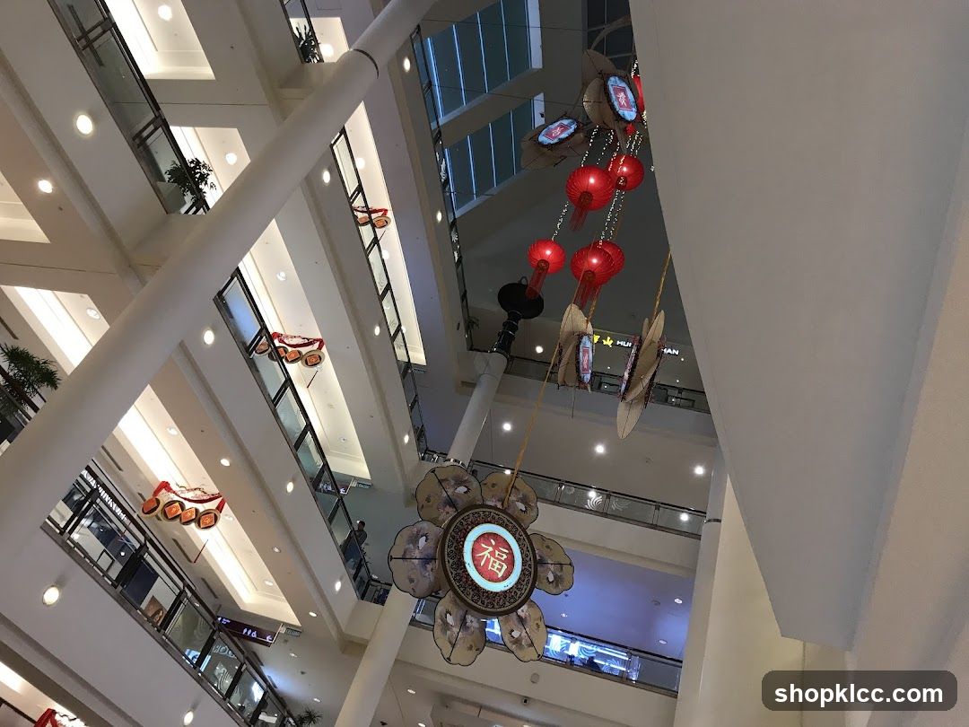 Mall Interior with Festive Decorations