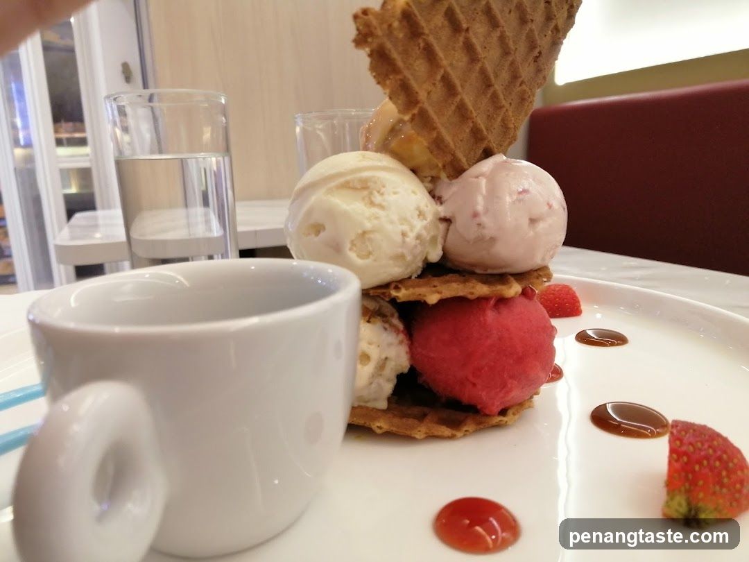 Ice Cream Waffle Dessert