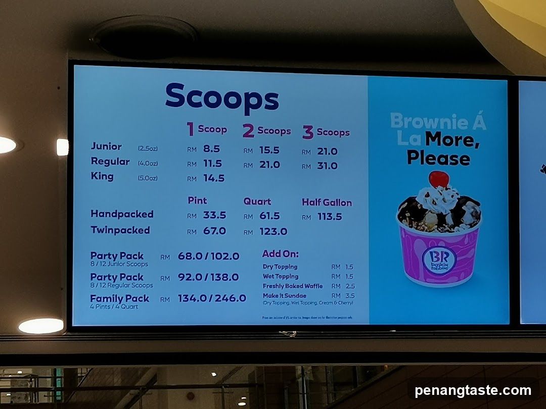 Scoops Menu