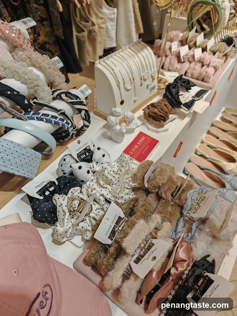 Assortment of hair accessories and jewelry