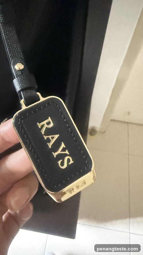 Black Luggage Tag with Gold "RAYS" Logo