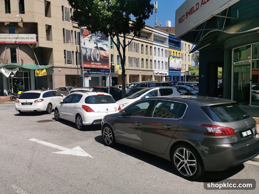 Street Scene with Parked Cars and Buildings