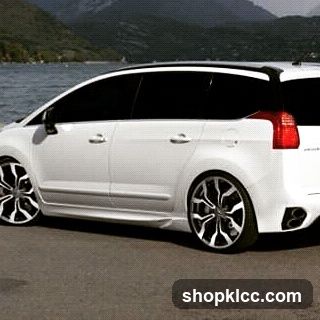 White Minivan by Lake