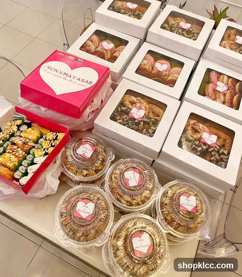 Assortment of Baked Goods and Sushi