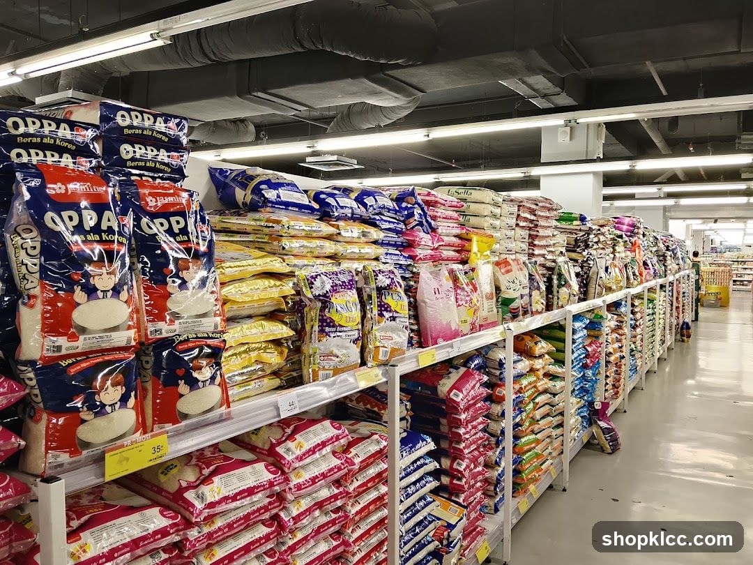 Rice Aisle in a Supermarket