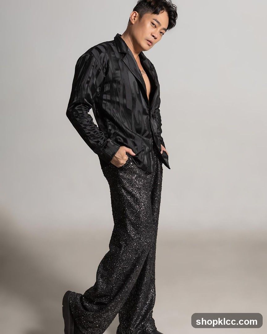 Man in Black Blazer and Sequined Pants