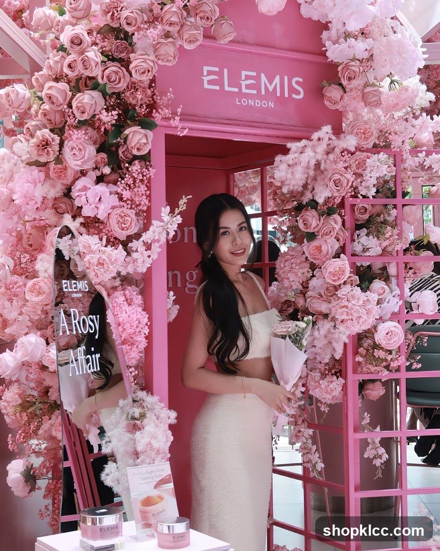 Woman Posing in a Floral Display