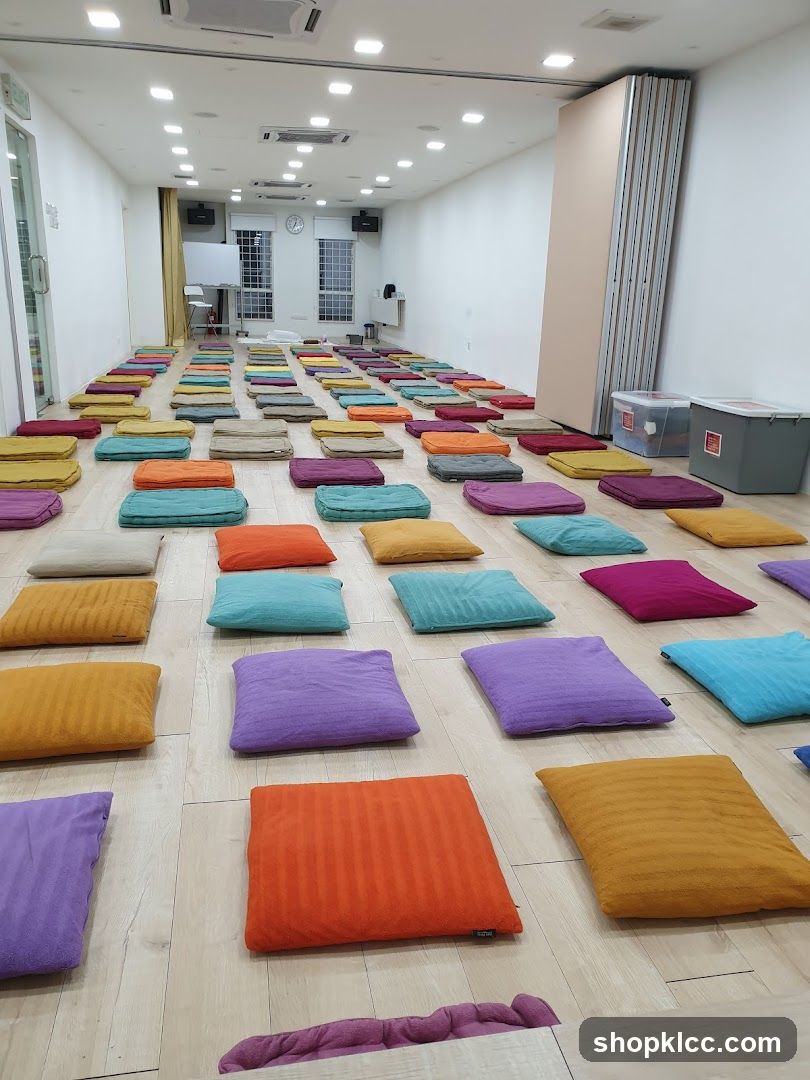 Meditation room with cushions