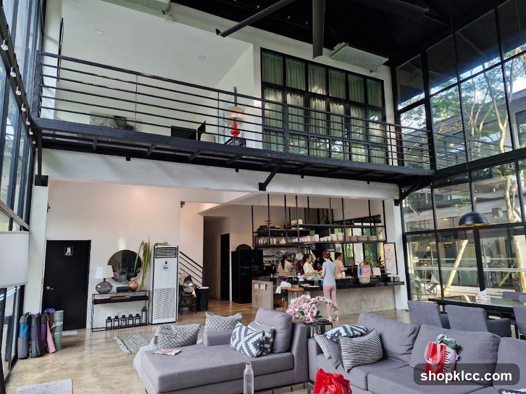 Modern Interior with Mezzanine and Lounge Area