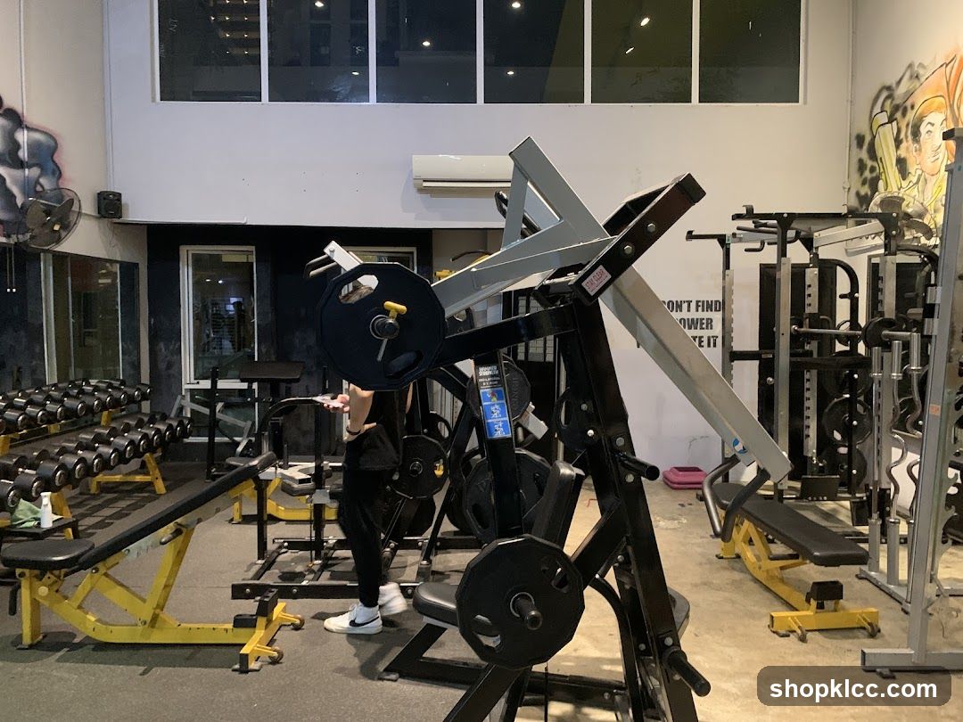 Gym Interior with Weightlifting Equipment