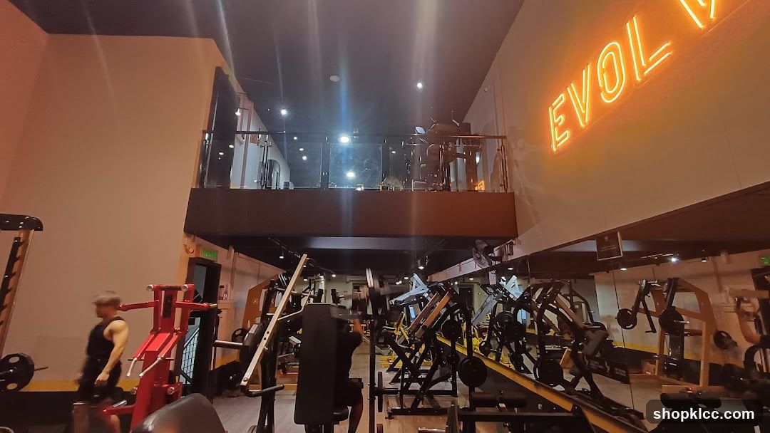 Gym Interior with Neon Sign