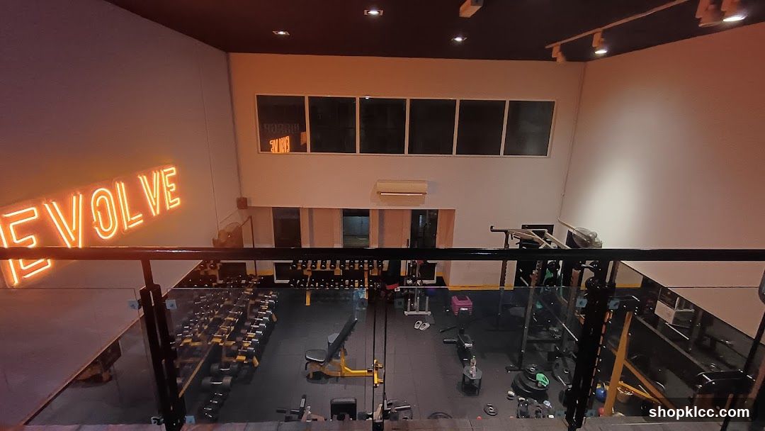 Gym Interior with Neon Sign