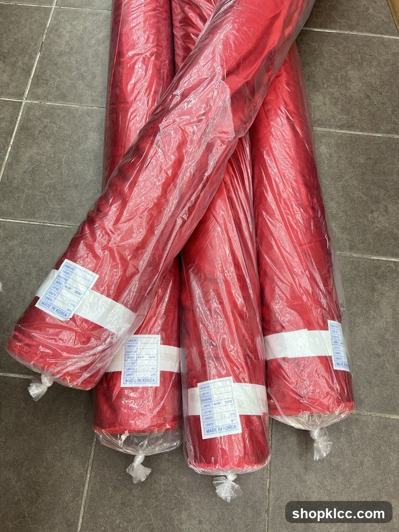 Red Fabric Rolls