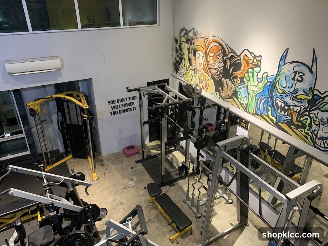 Gym Interior with Motivational Quote and Artwork