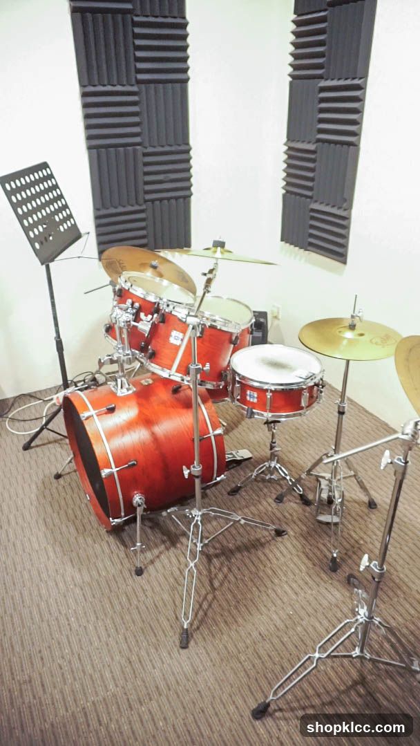 Drum Set in Soundproof Room