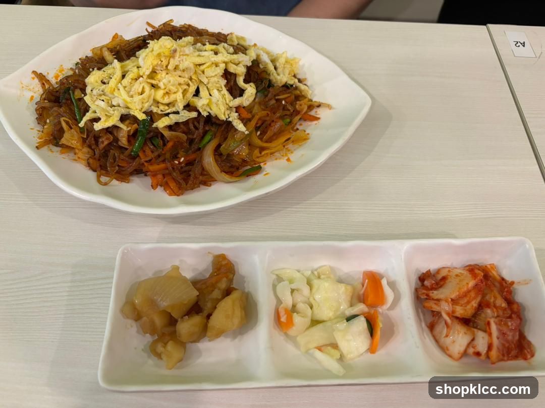 Korean Noodles with Side Dishes