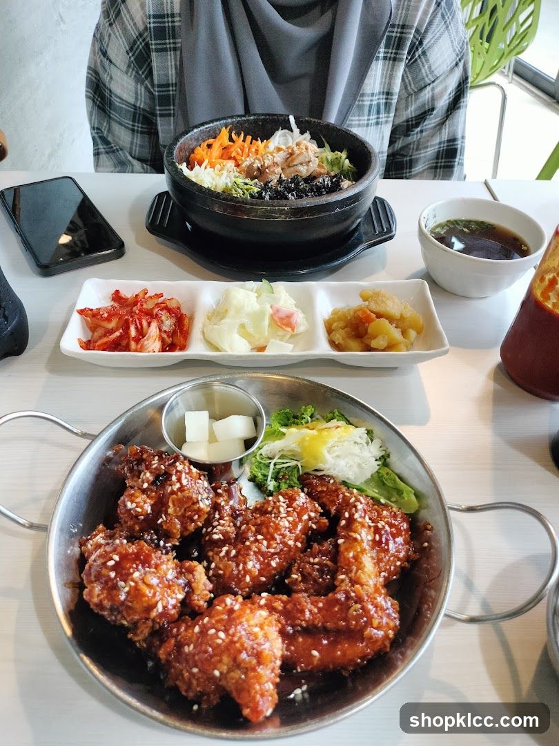 Korean Fried Chicken and Bibimbap