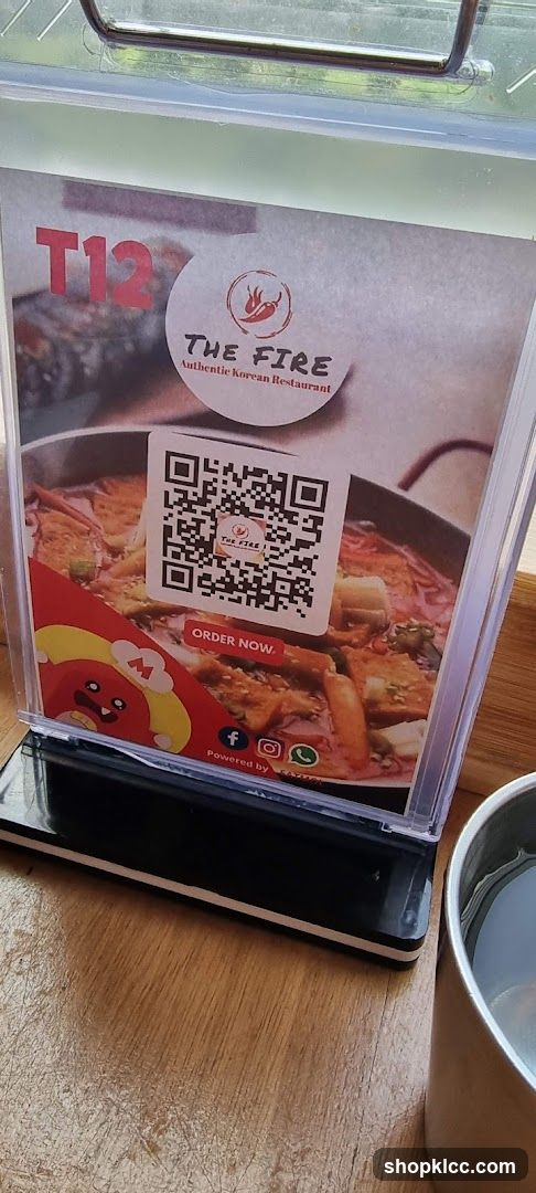 The Fire Authentic Korean Restaurant Menu Stand