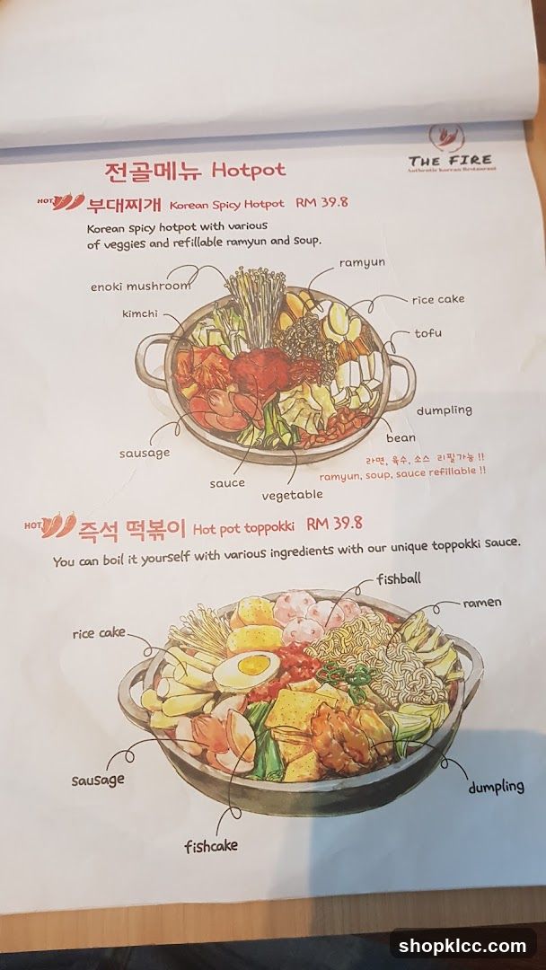 Hotpot Menu
