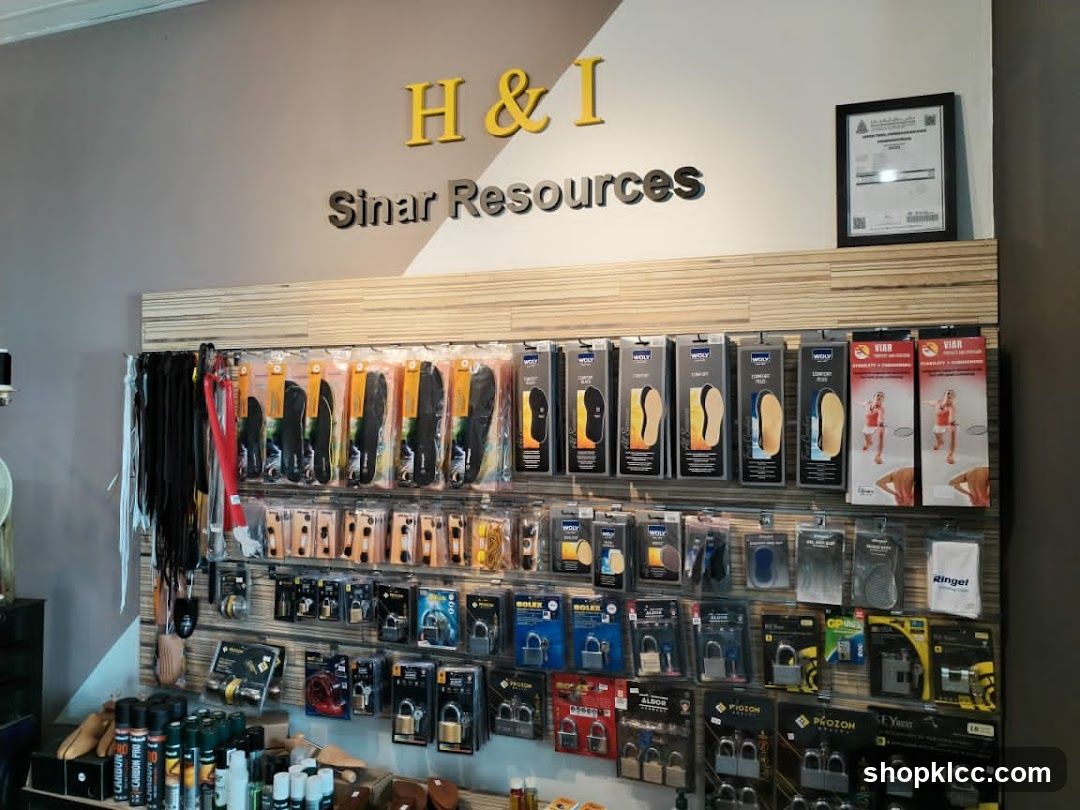 Store Display of Footwear Accessories and Locks