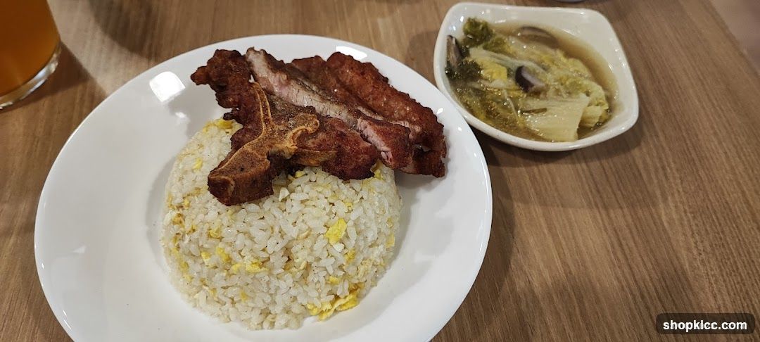 Pork Chop with Fried Rice and Soup