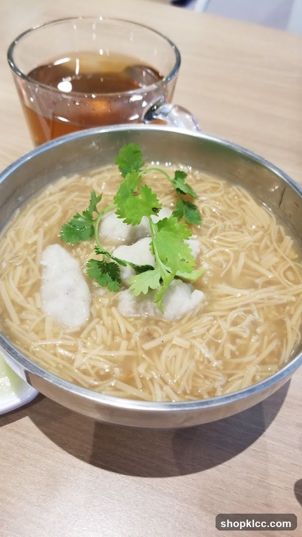 Fish Ball Noodle Soup with Tea