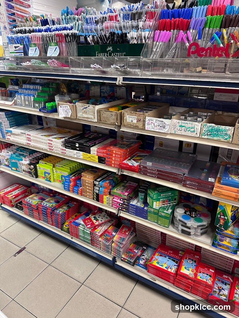 Art Supplies on Shelves