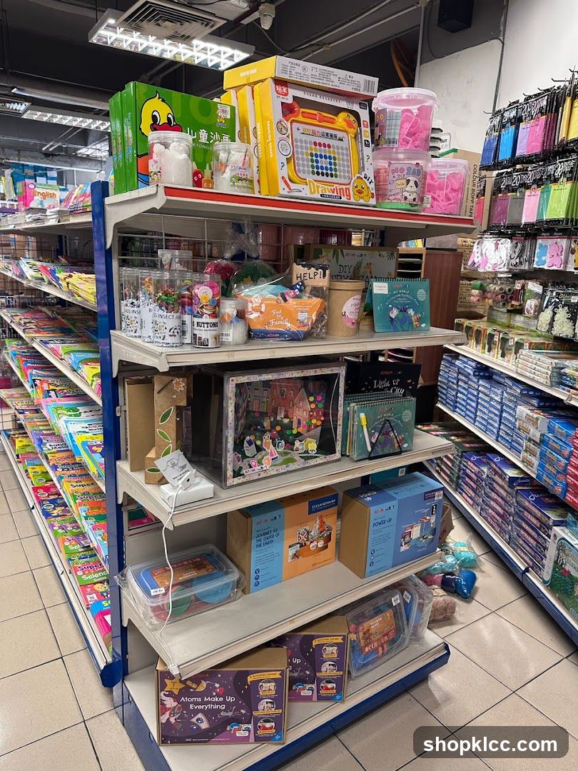 Stationery and Toy Store Shelves