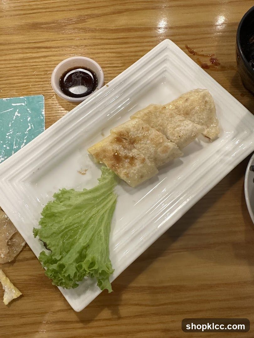 Rolled Crepes with Lettuce and Dipping Sauce
