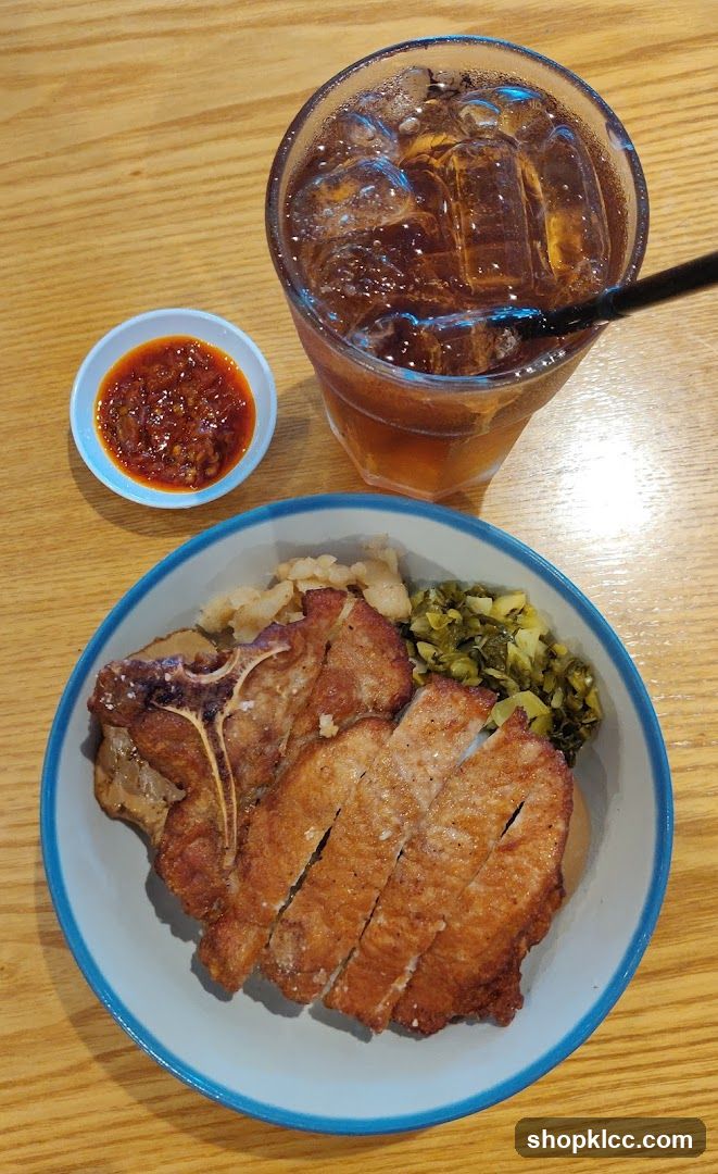 Pork Chop Meal with Iced Tea