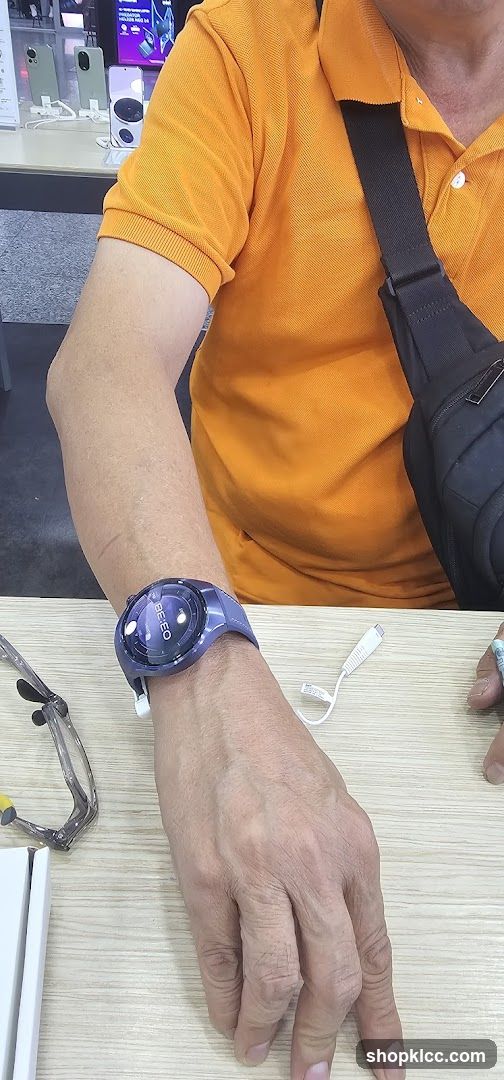 Person wearing a smartwatch