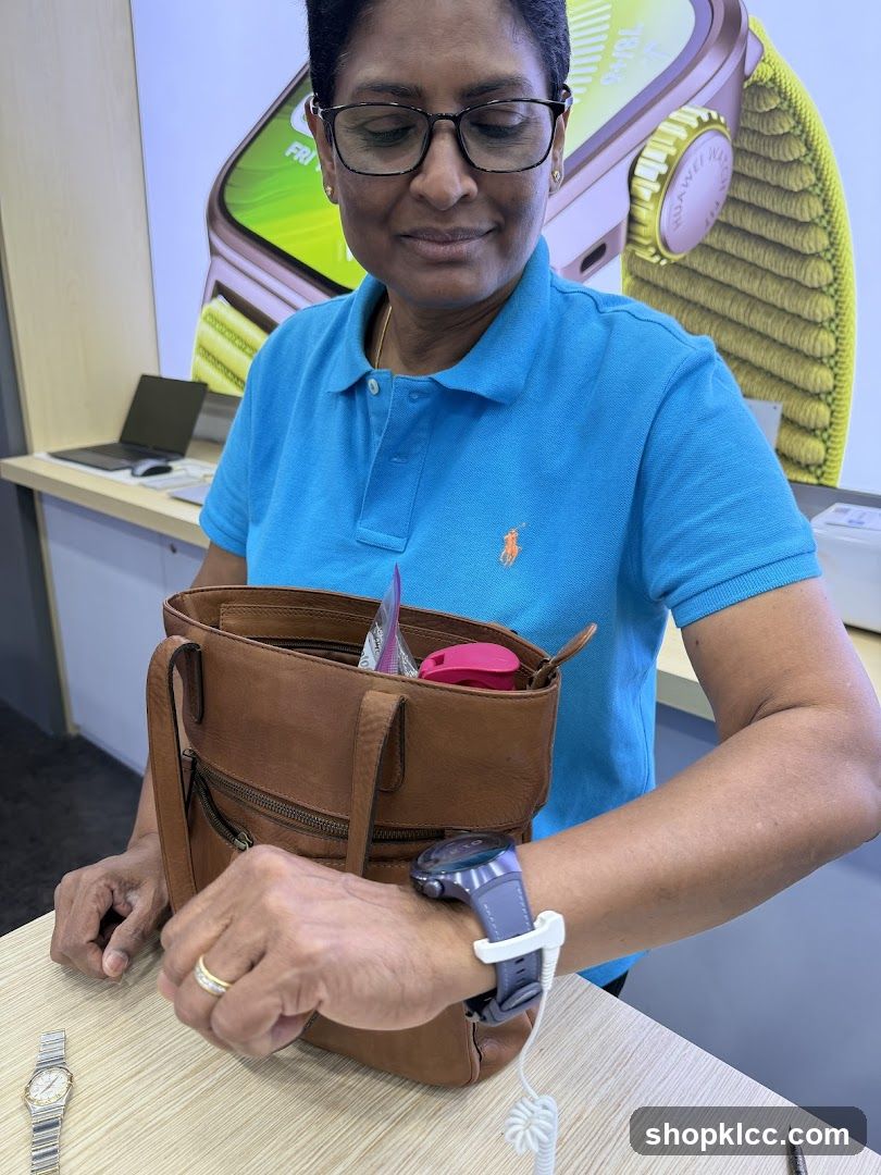 Woman wearing a smartwatch