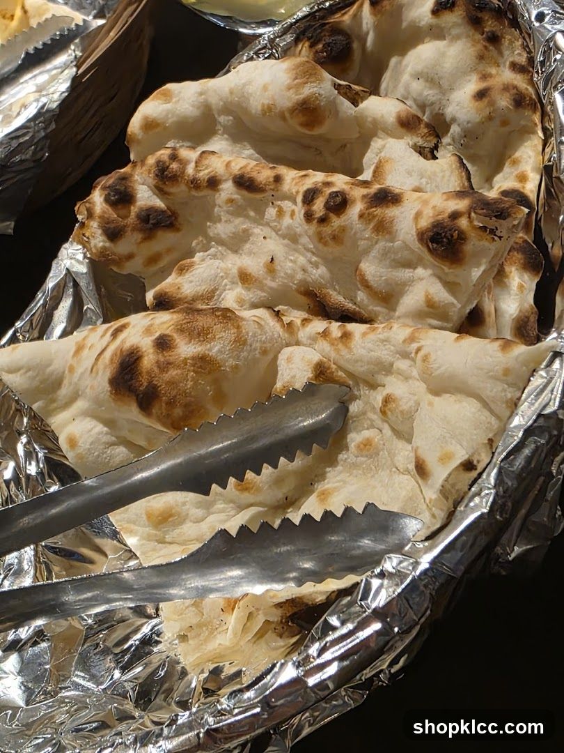 Naan Bread with Tongs