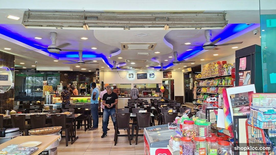 Restaurant Interior with Snacks and Seating