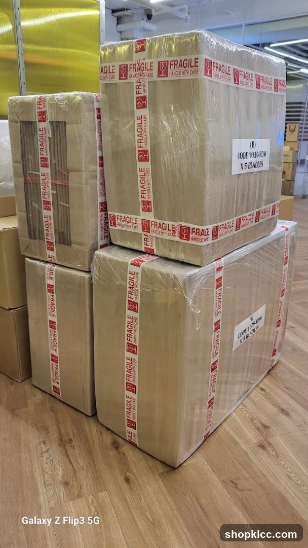 Stacked Boxes with Fragile Tape