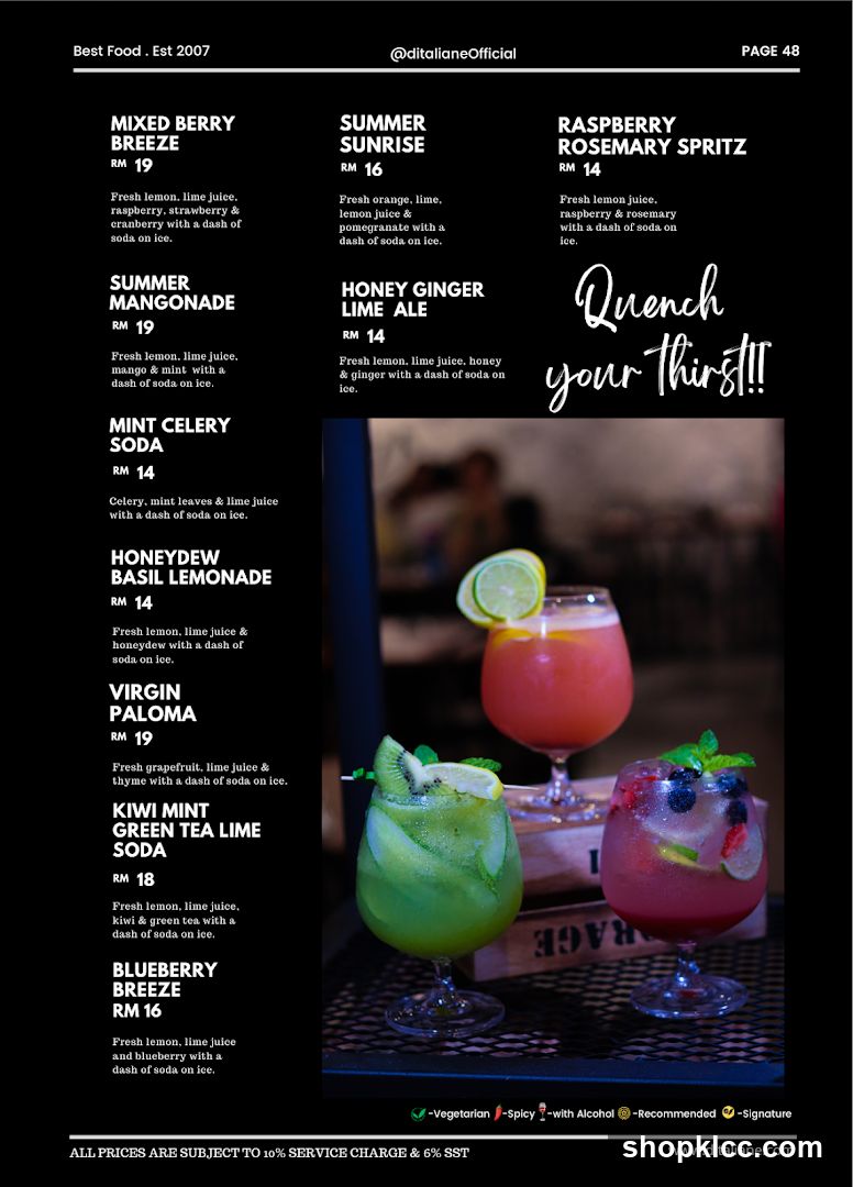 Ditaliane Menu