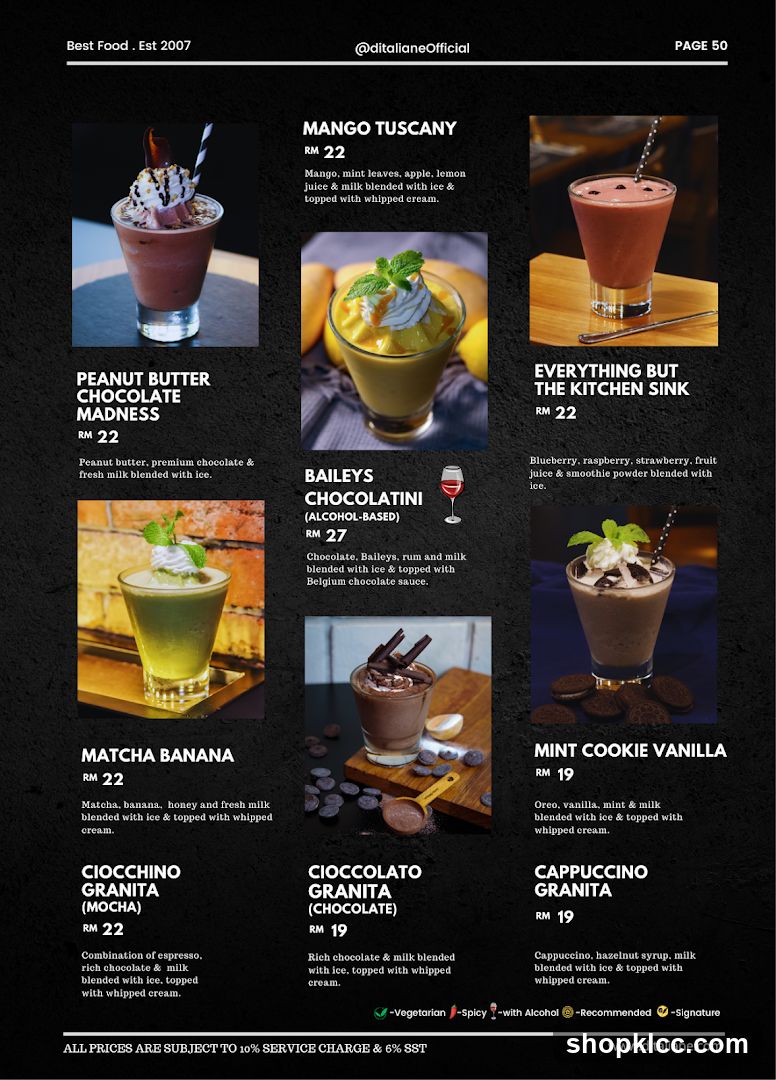 Menu Page 50