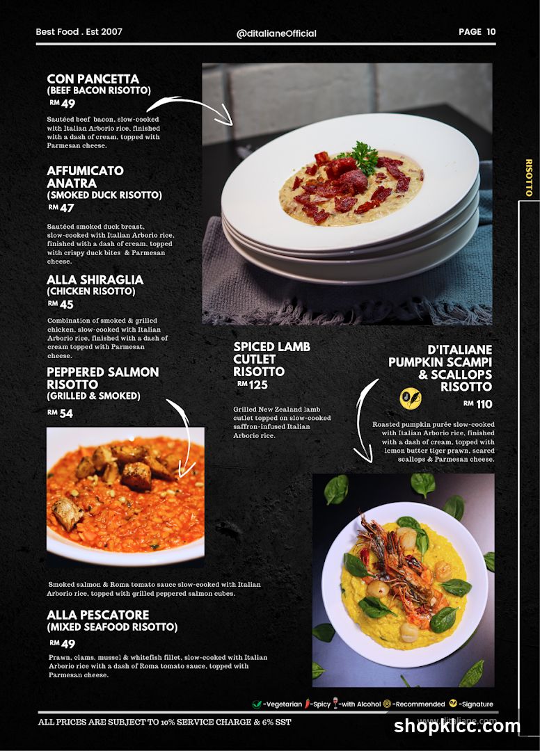 Risotto Menu