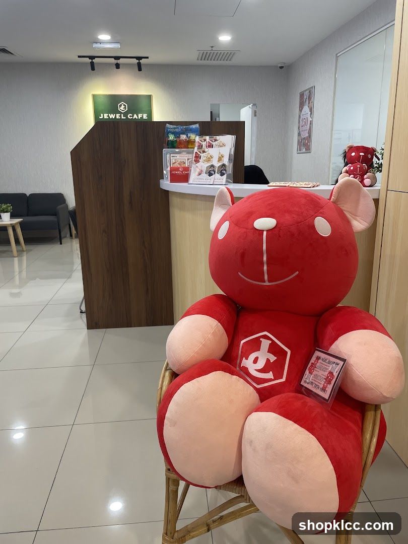 Cafe Interior with Large Teddy Bear